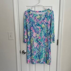 Lilly Pulitzer Multicolor Mermaid Print 3/4 Sleeve Dress - Basically New